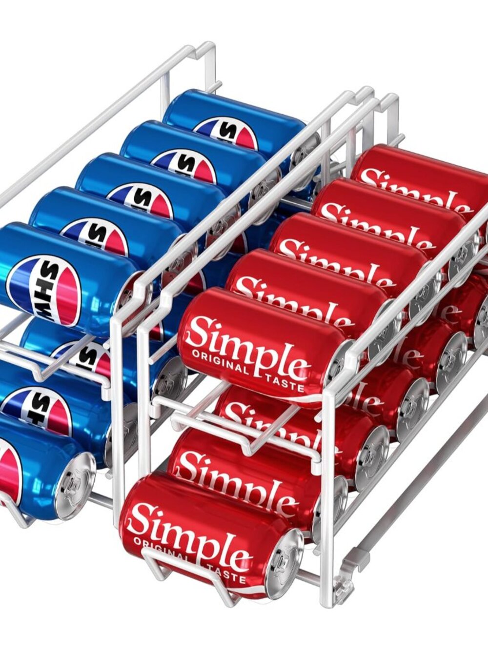 2-Pack Stackable Beverage Soda Can Dispenser Rack, White